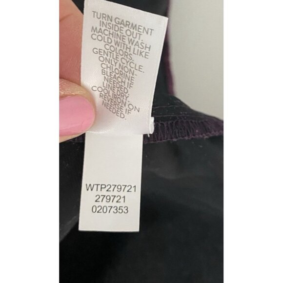 J. Jill Crushed Velvet Tunic Pullover V-Neck Long Sleeve Top Fairycore XL Purple - Picture 9 of 10